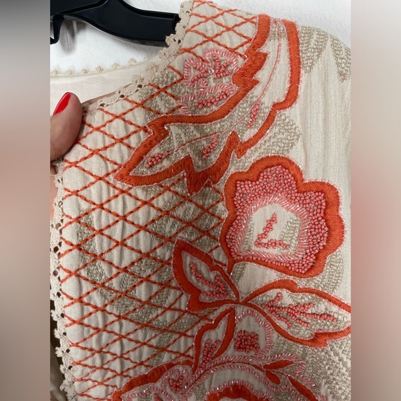 Soft Surroundings Twin Garlands Bolero Jacket Cropped Beaded Embroidered Sz M - Picture 8 of 13